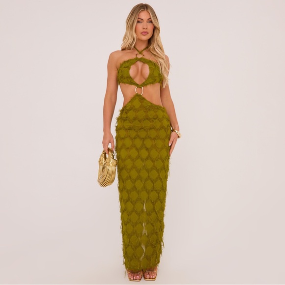 EGO - HALTERNECK RING DETAIL CUT OUT MAXI DRESS - Picture 1 of 3